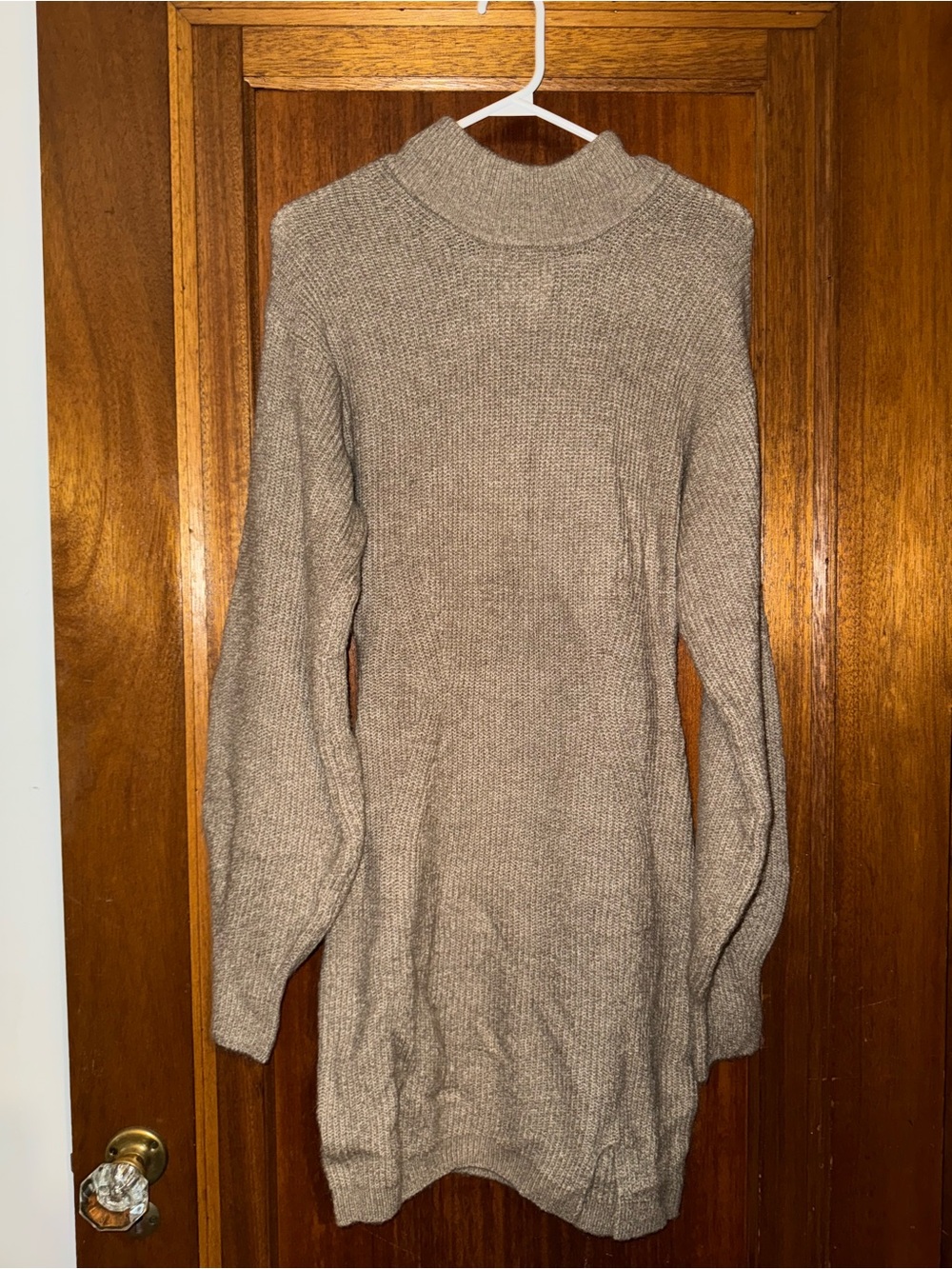 H&M Taupe Ribbed Turtleneck Sweater Dress - Picture 1 of 3
